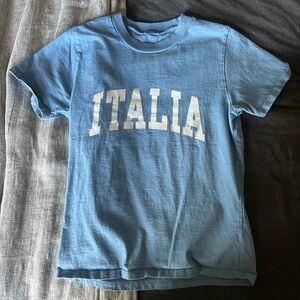 Brandy Melville Blue 'Italia' Short Sleeve Tee